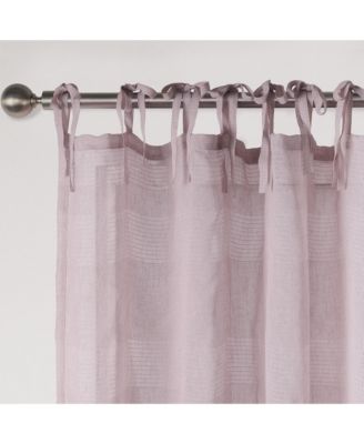 Grayson Stripe Sheer Tie Top Curtains Pair