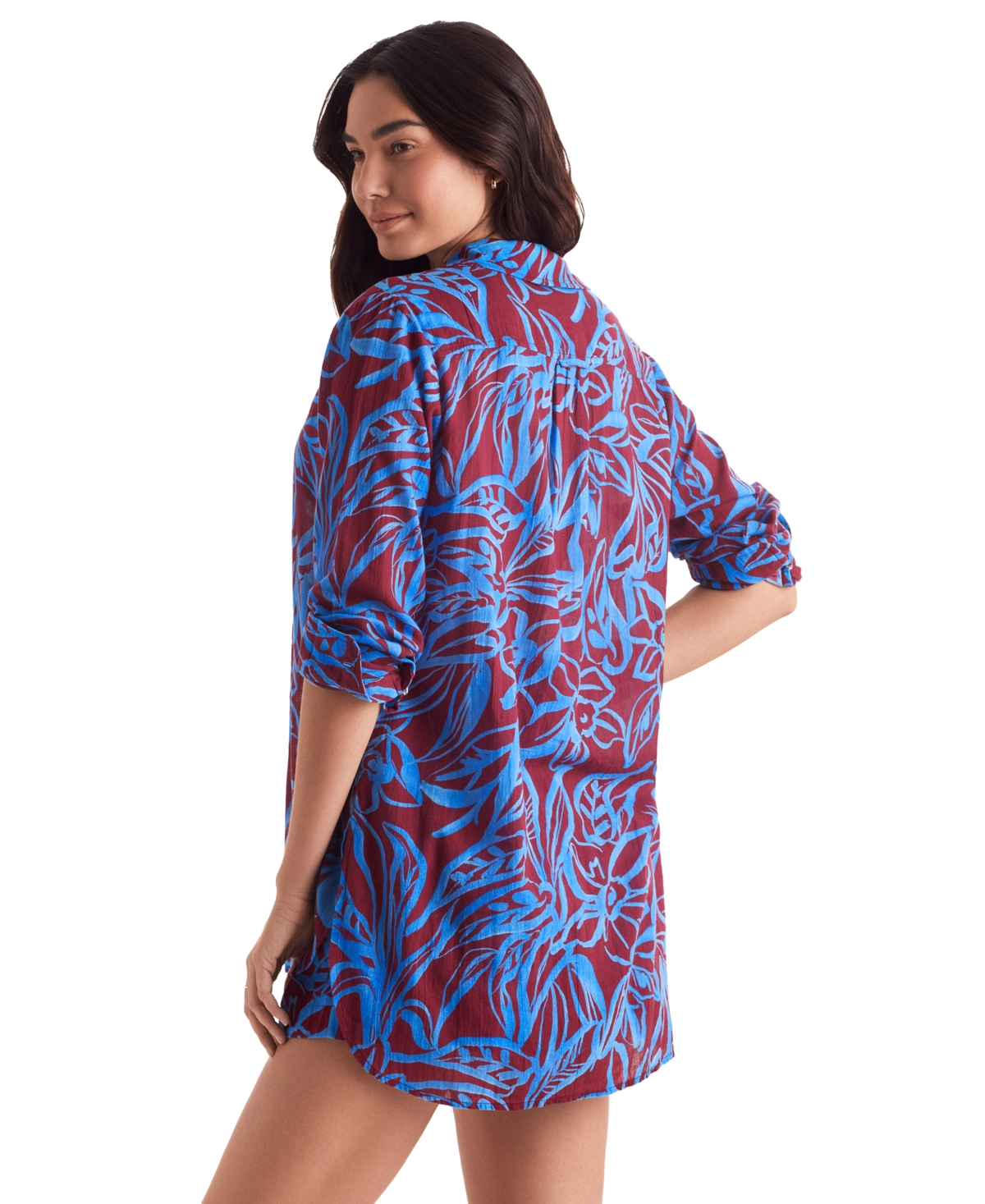 Shop Mimi Flamingo Women's Laguna Cotton Cover-up Shirt In Oasis