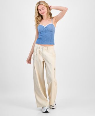 Celebrity Pink - Juniors' Cargo Strap Wide-Leg Pants