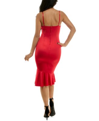 Juniors' Strappy Surplice-Neck Ruffled Dress