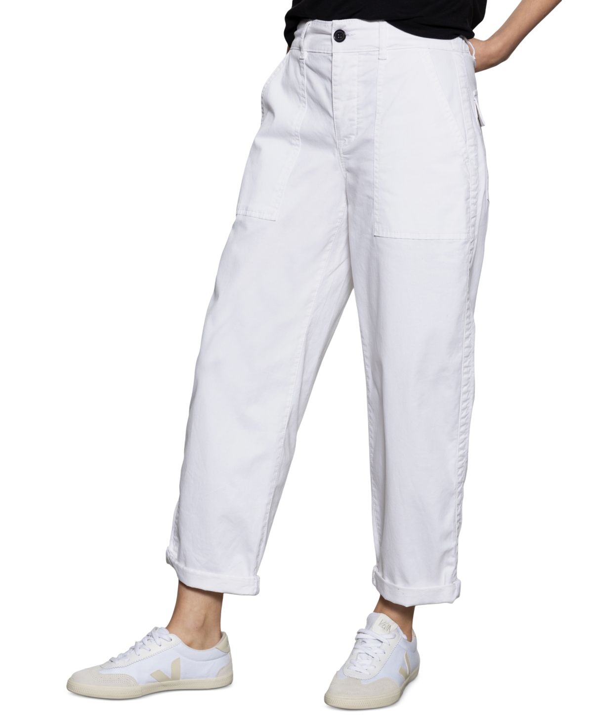 Sanctuary Women's Cuffed Cruiser Chino Pants In Bleached White