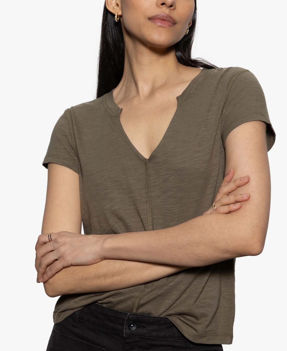 Sanctuary The New Girl Tee In Burnt Olive