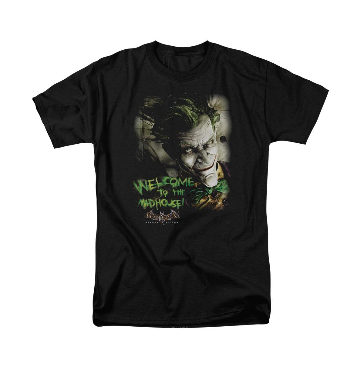 Big & Tall Arkham Asylum Welcome To The Madhouse Short Sleeve Adult Tee / T-Shirt - Black