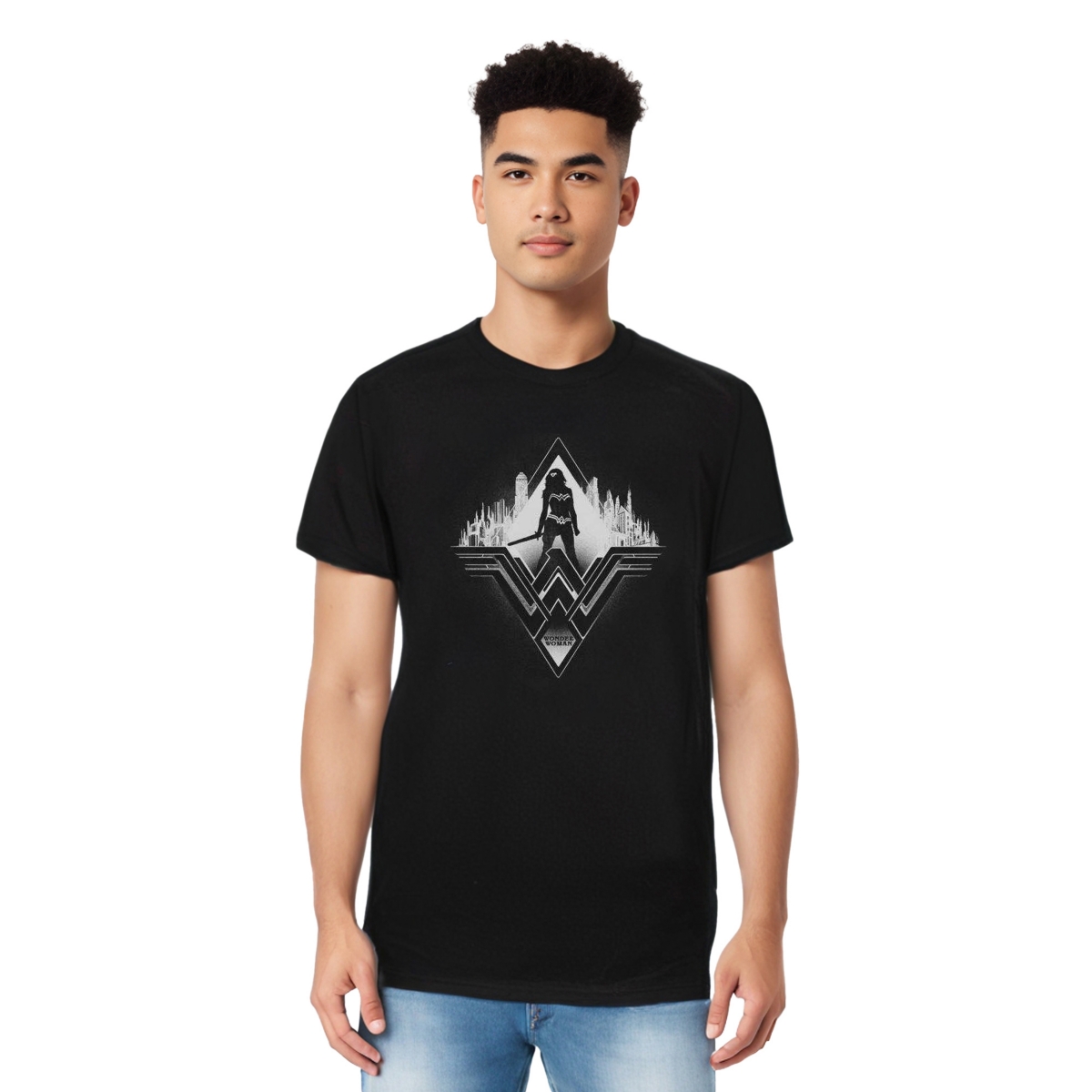 Mens City Warrior Adult Heather Tee / T-Shirt - Black