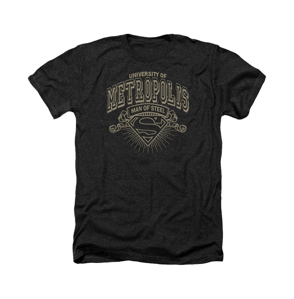 Mens University Of Metropolis Adult Heather Tee / T-Shirt - Black