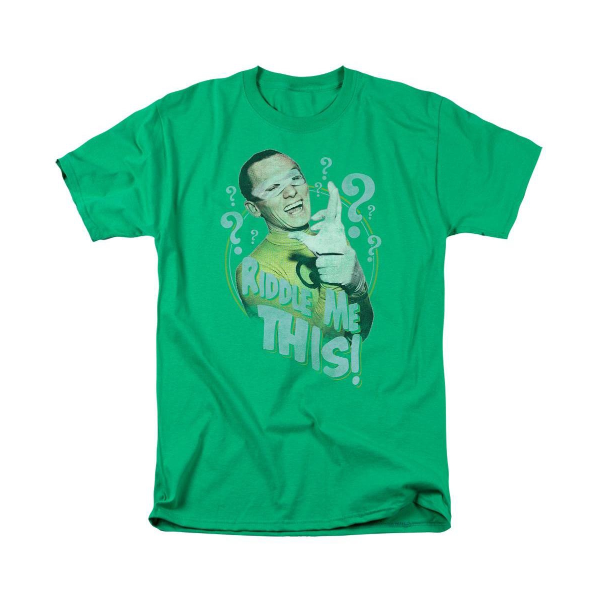 Men's Classic Tv Riddle Me This Short Sleeve Adult Tee / T-Shirt - Medium green