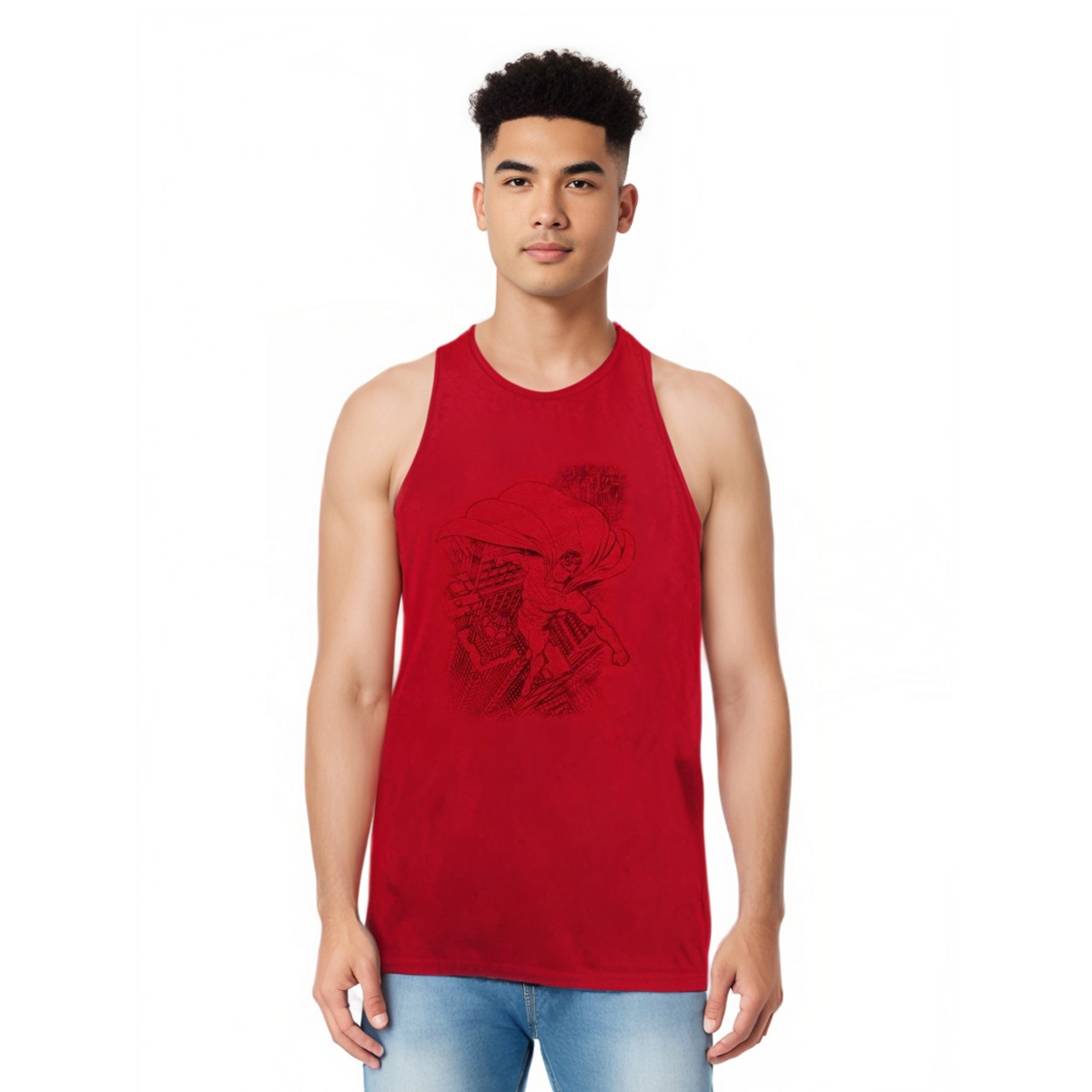 Mens In The City Adult Tank Top - Red