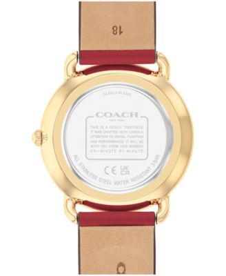 Women's Elliot Red Leather Strap Watch, 36mm