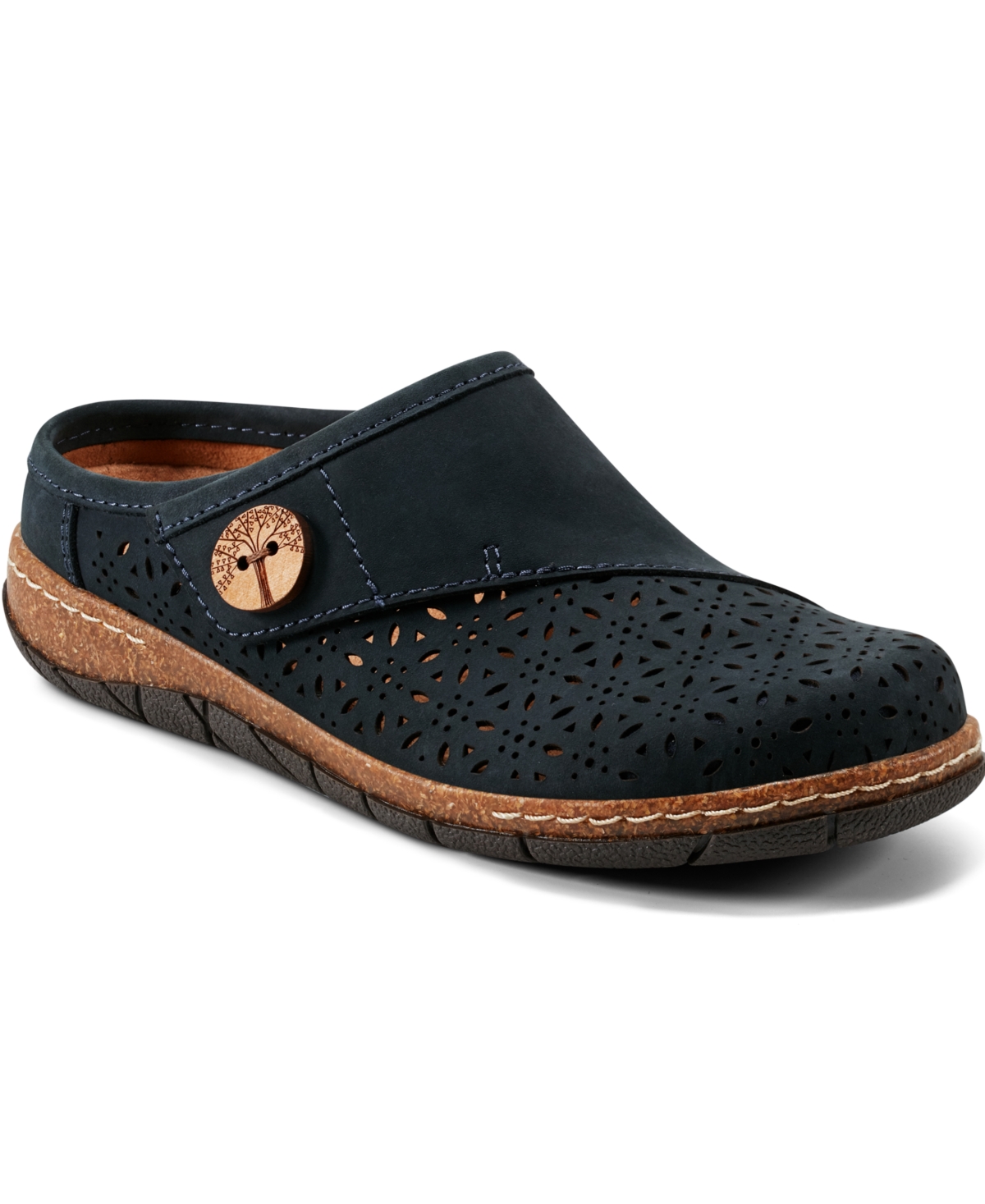 Shop Earth Women's Erinn Cutout Slip-on Clogs In Dark Blue Nubuck
