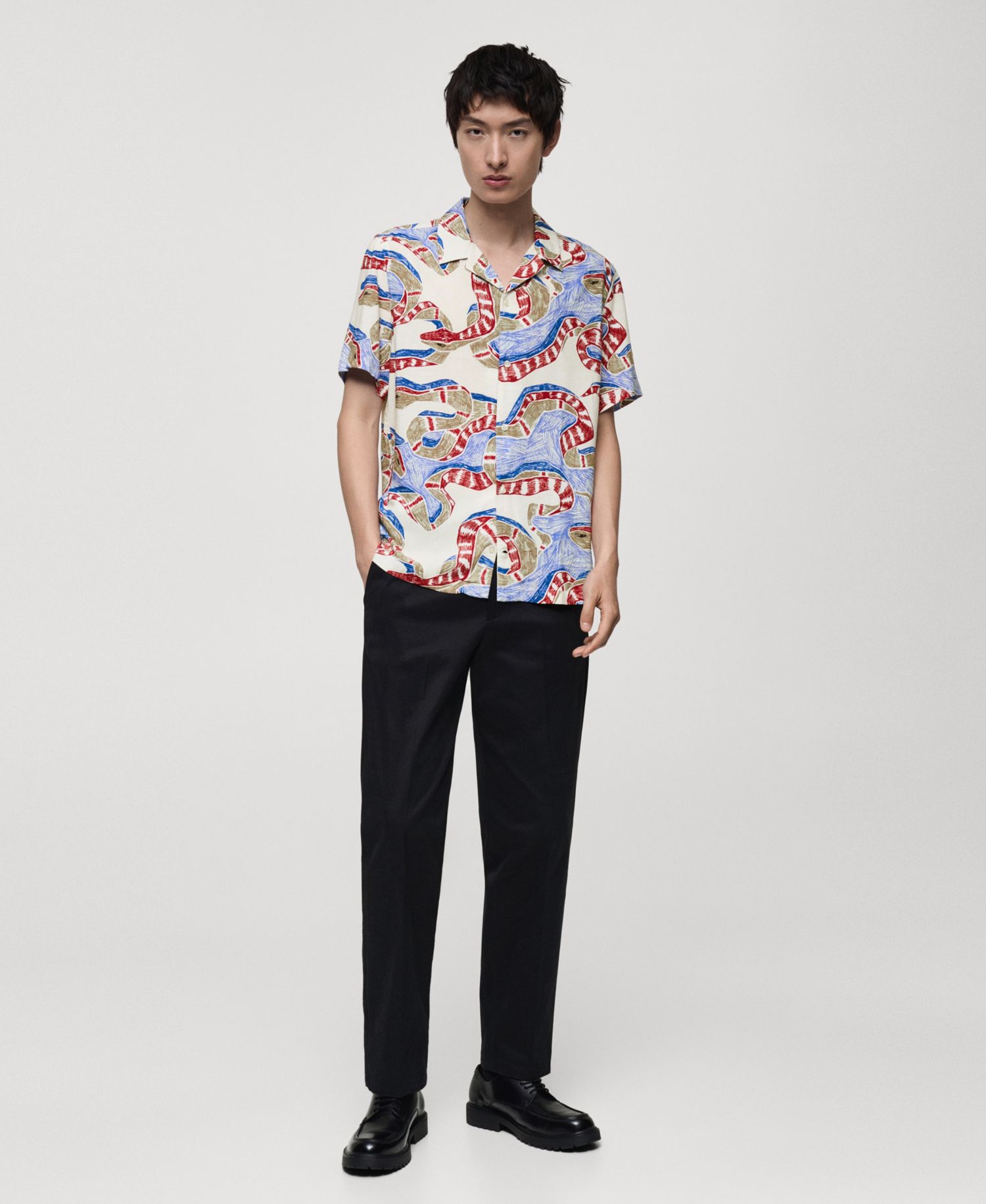 Men's Slim-Fit Printed Shirt