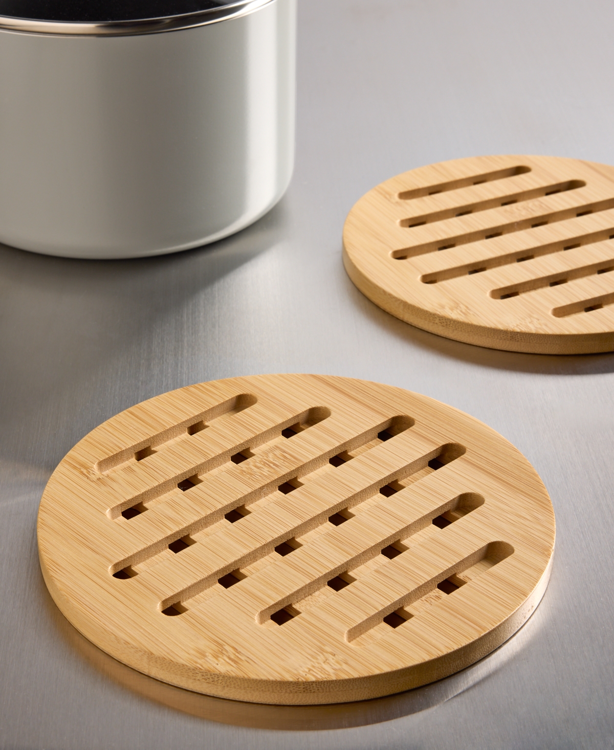 Arch Studio Set Of 2 Round Bamboo Trivets In No Color