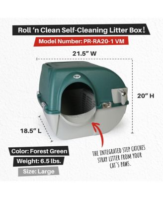 VMRA20-1-PR Premium Roll 'N Clean Self Cleaning Litter Box, LG, Green