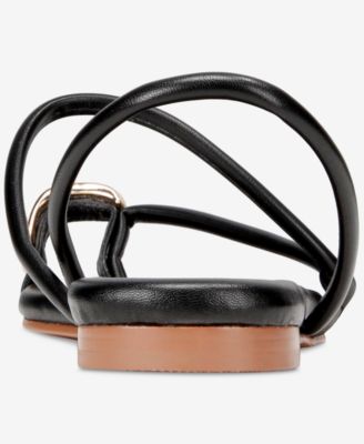 Women's Charlotte Gold Toe Strappy Flat Sandals - Extended Sizes Available