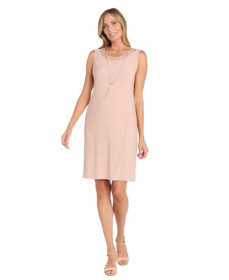 Women's 2-Pc. Sequined Lace Jacket & Necklace Dress Set