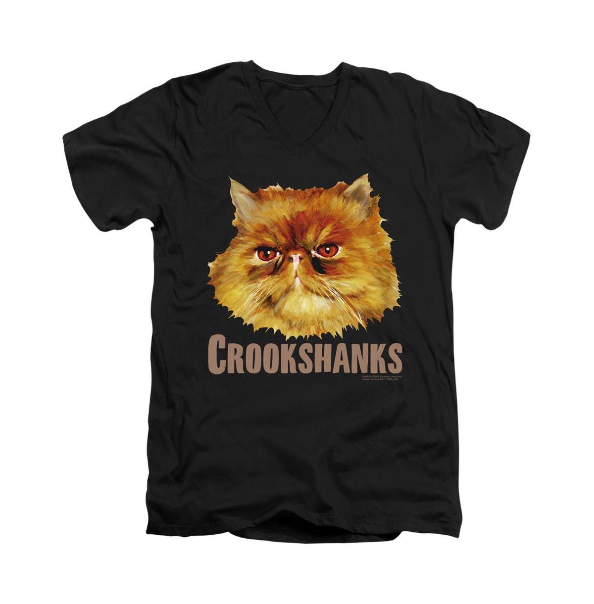 Men's Crookshanks Color Short Sleeve Adult V Neck Premium Cotton Tee / T-Shirt - Black
