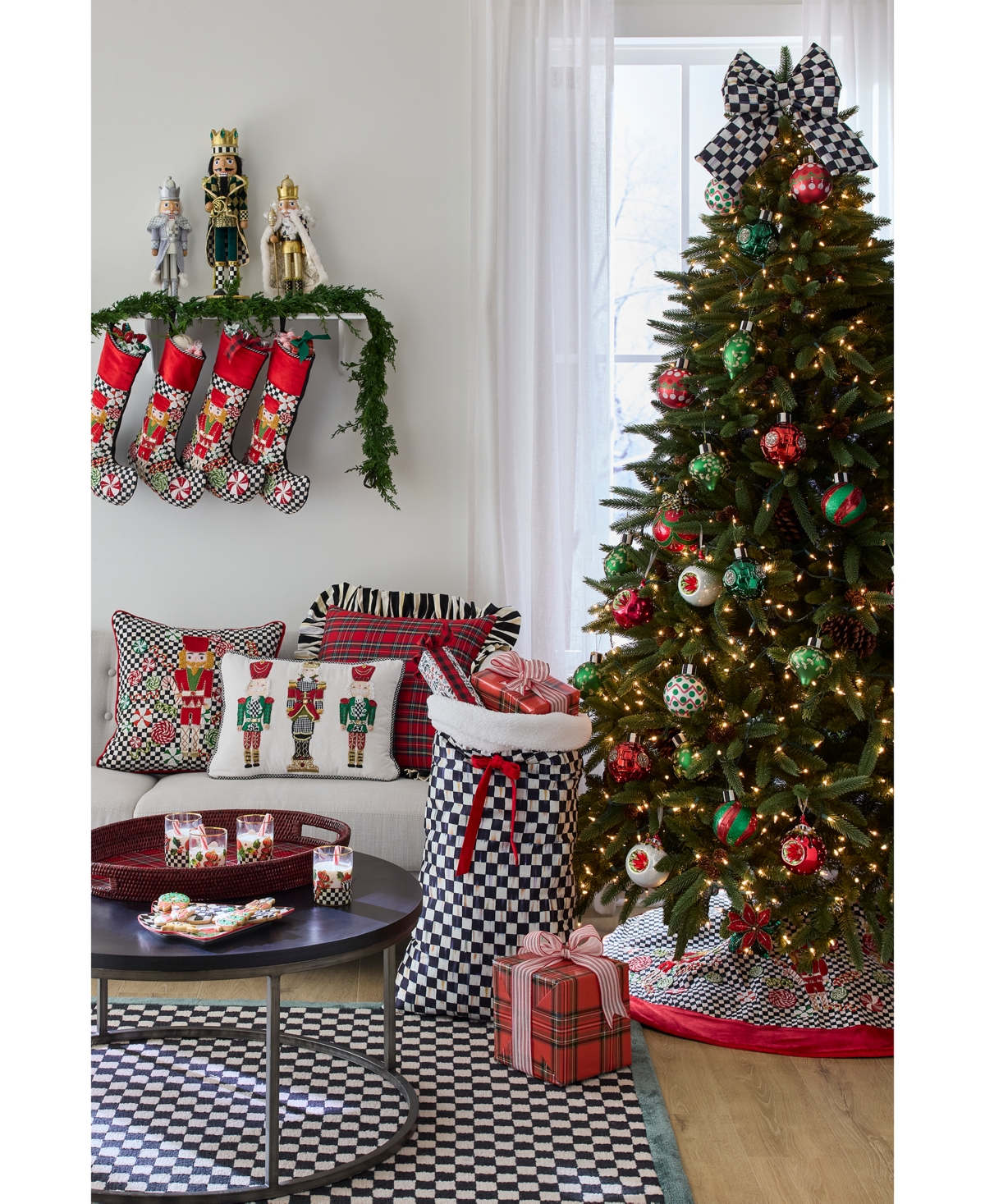 Mackenzie-childs Deck The Halls Tree Serving Platter In Multi