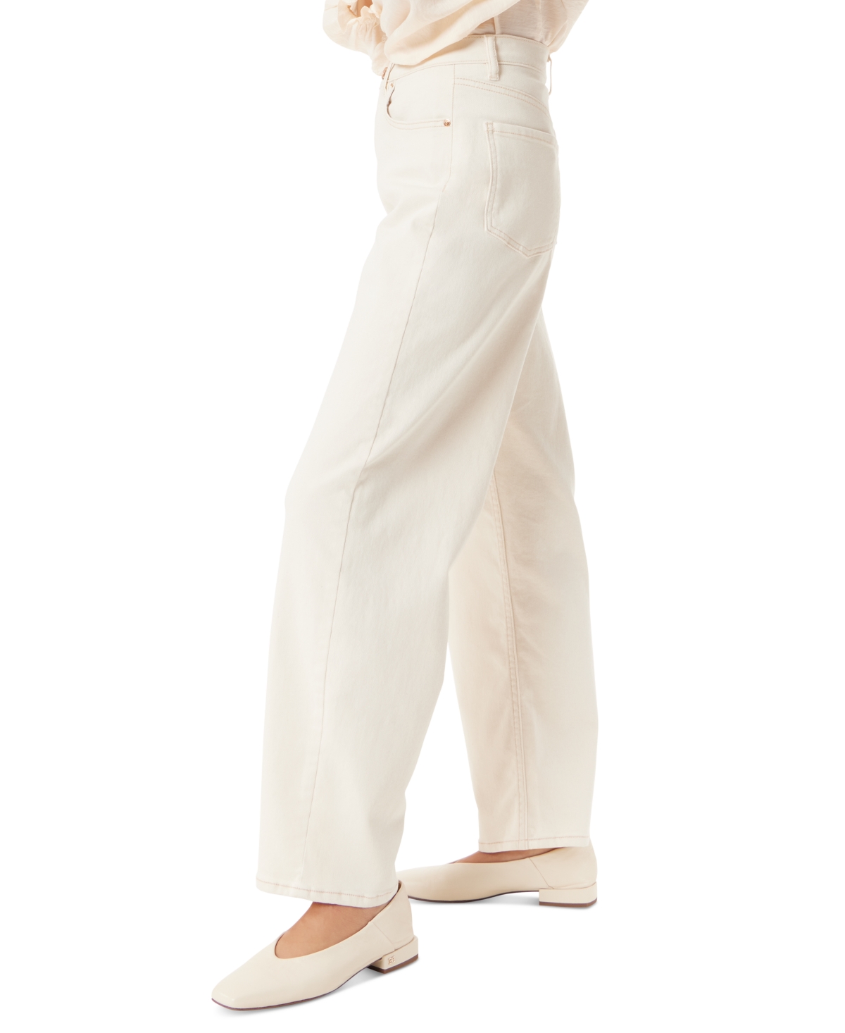 Shop Sam Edelman Women's High-rise Barrel-leg Jeans In Undyed Natural W,seed