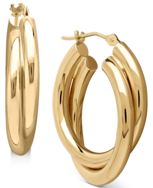 image of Double Hoop Earrings in 14k Gold