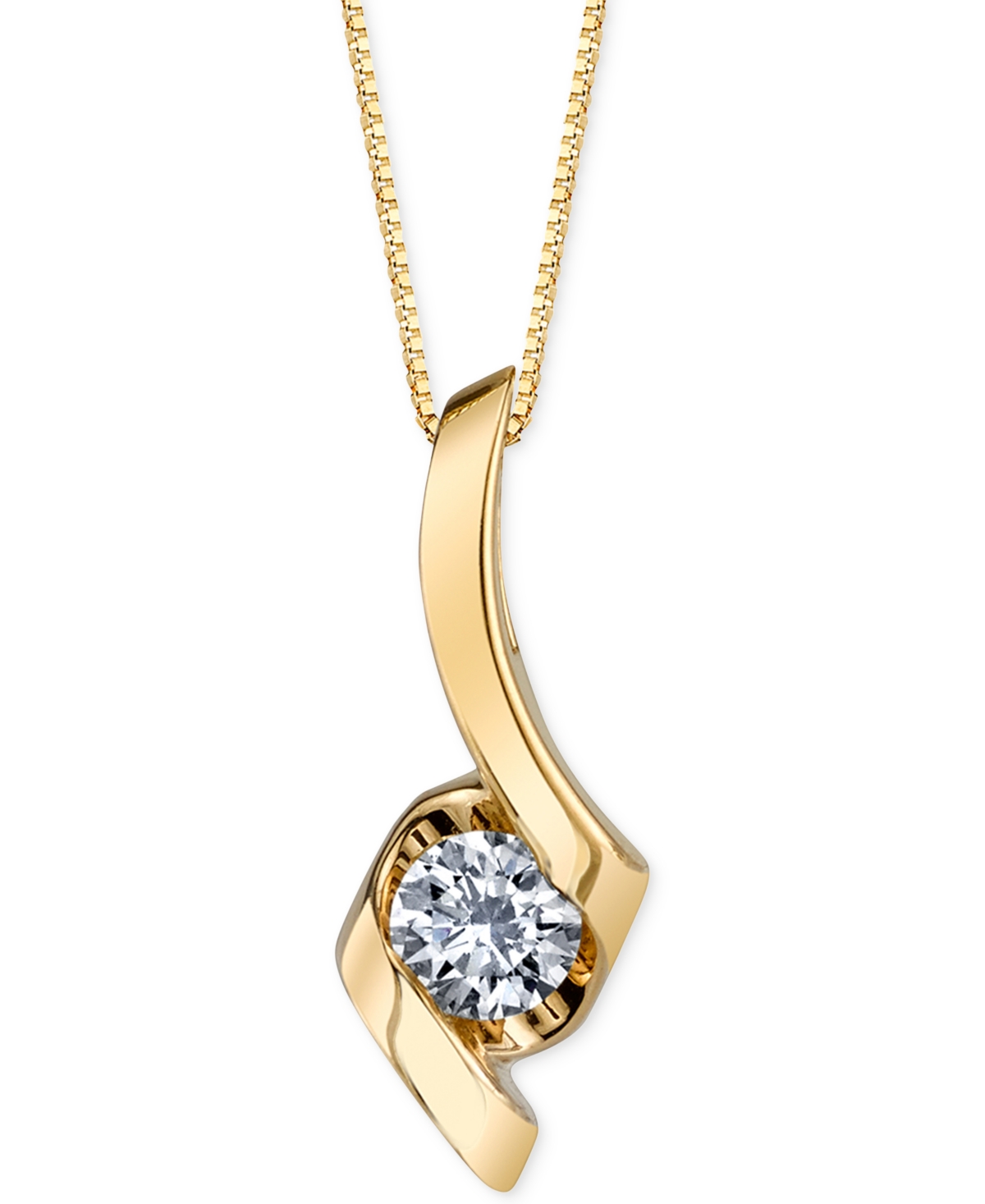 Diamond Twist Pendant Necklace (1/4 ct. t.w.) in 14k Gold, White or Rose Gold - Yellow Gold