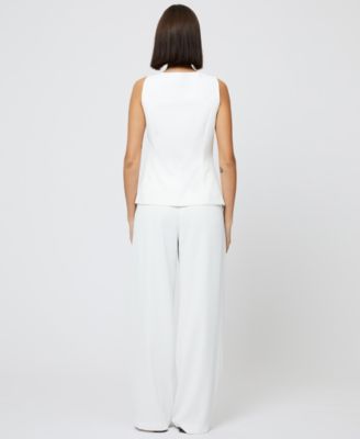 売れ筋商品|||フレンチコネクション カットソー トップス レディース Women's Harrie Boat Neck Button-Front Vest Summer White French Connection Women's Harrie Boat Neck Button-Front Vest