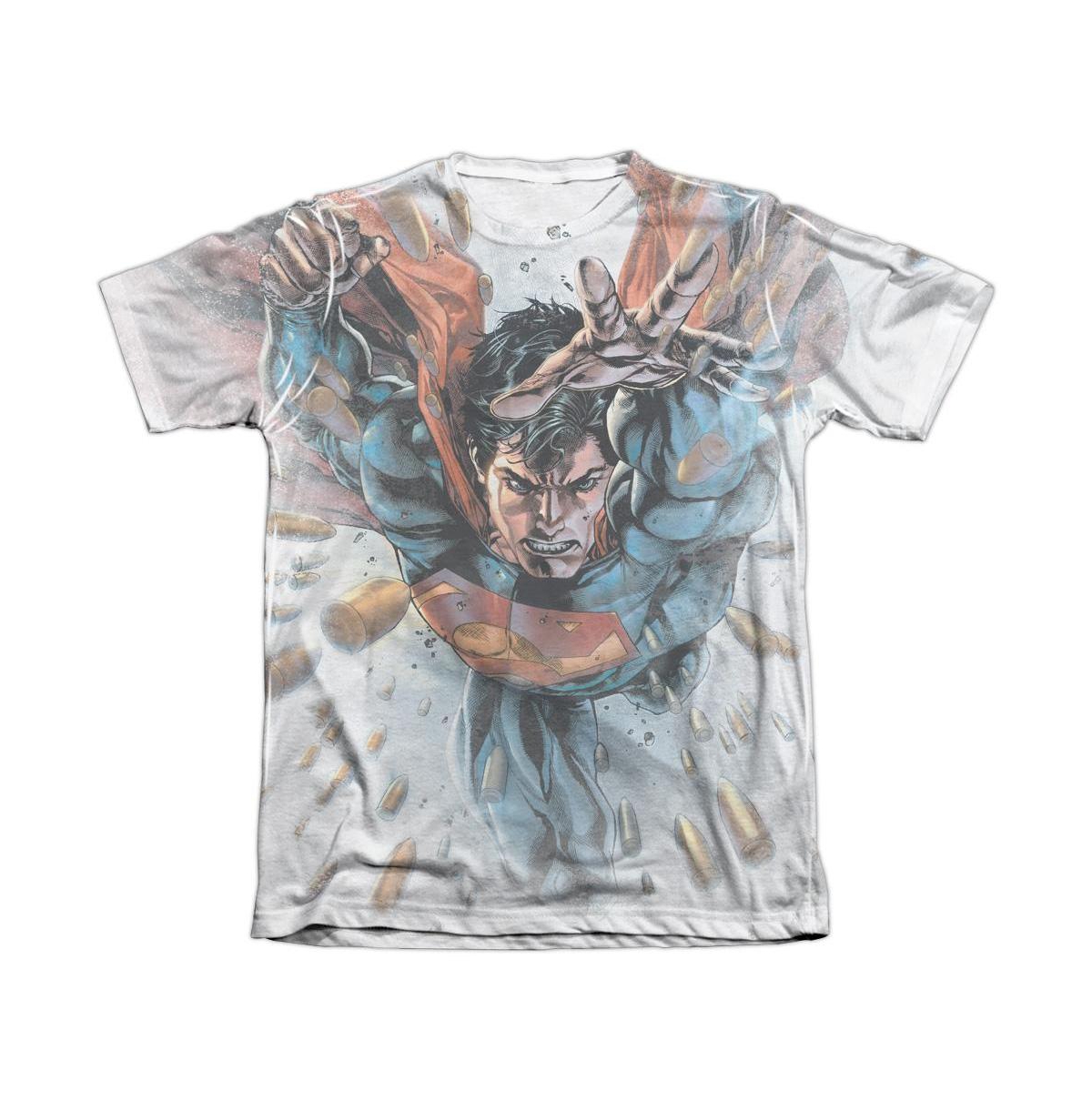 Men's Bullets In The Sky Adult Poly/Cotton Short Sleeve Tee / T-Shirt - White