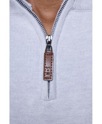 Men's Quarter Zip Mock Neck Sweater