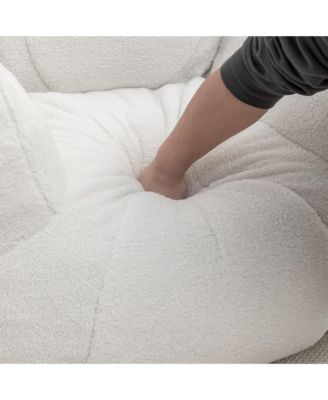 Cozy Bean Bag Chair with Memory Foam Filling, Tufted Faux Fur Bean Bag Sofa-The Pop Home