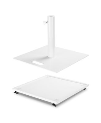 Square Umbrella Base with Wheels Market Stand Load Capacity 220Lb for 2 3/8" Pole Patio Umbrella Stand Outdoor
