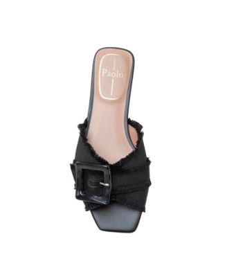 LOTTIE | Frayed Fabric Cross Band Sandals