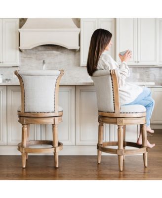 Pullman Counter Stool, Weathered Oak Finish & Sand Color, Set of 3