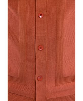 Men's Classic Ribbed Texture Polo Sweater