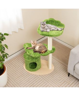 38'' Cute Cat Tree Cat Condo Furniture w/ Fully Wrapped Sisal Scratching Posts