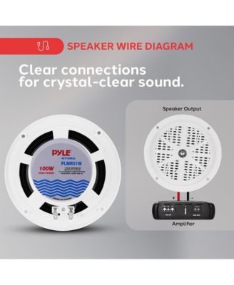 5.25-Inch Marine Component Speakers, 100 Watts, White