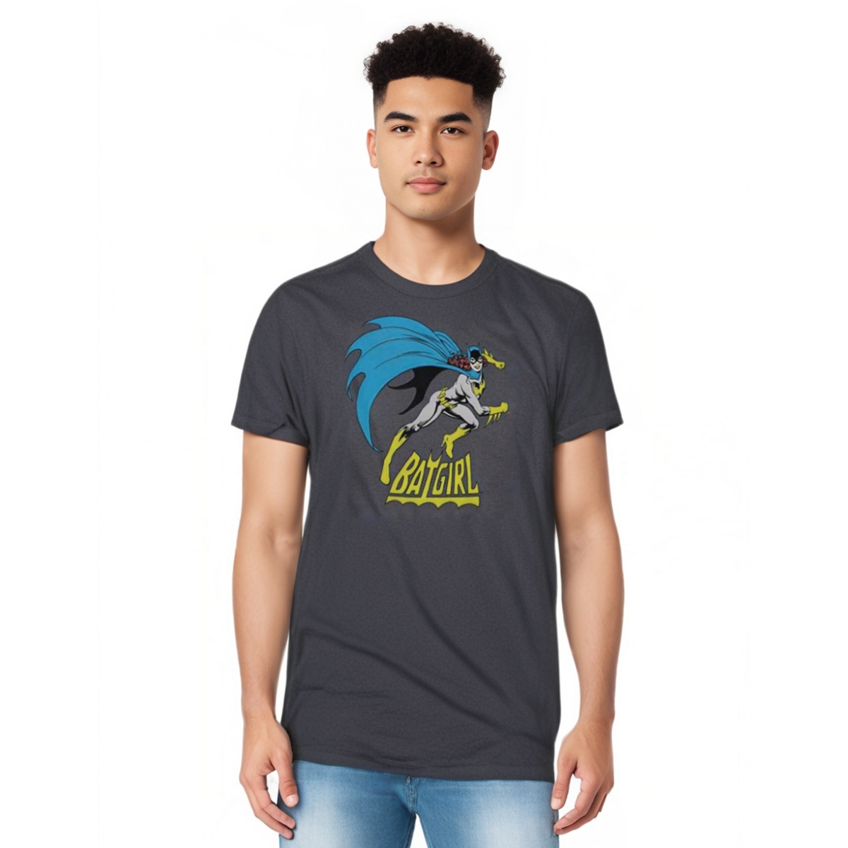 Big & Tall Dc Comics Batgirl Batgirl Is Hot Short Sleeve Adult Tee / T-Shirt - Charcoal