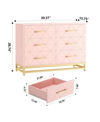 6-Pc Wood Dresser – Modern Storage Chest for Bedroom, Living Room & Entryway