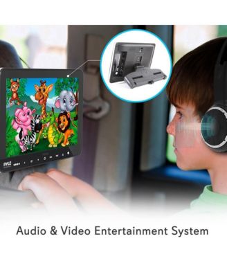 Dual 10.5'' Car Headrest CD/DVD System, HDMI, Wireless Headphones