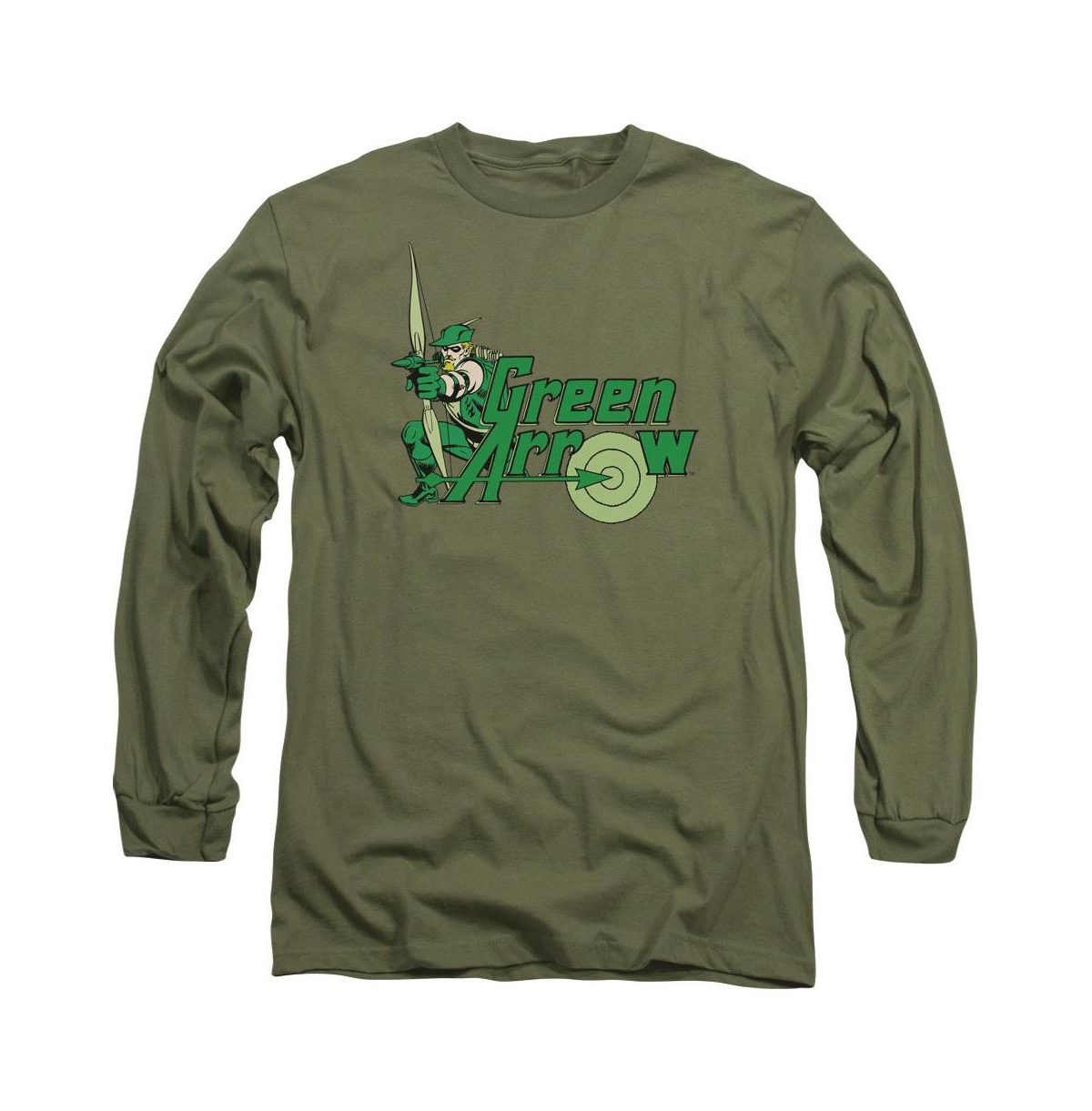 Men's Dc Comics Green Arrow Green Arrow Long Sleeve Adult Tee / T-Shirt - Green
