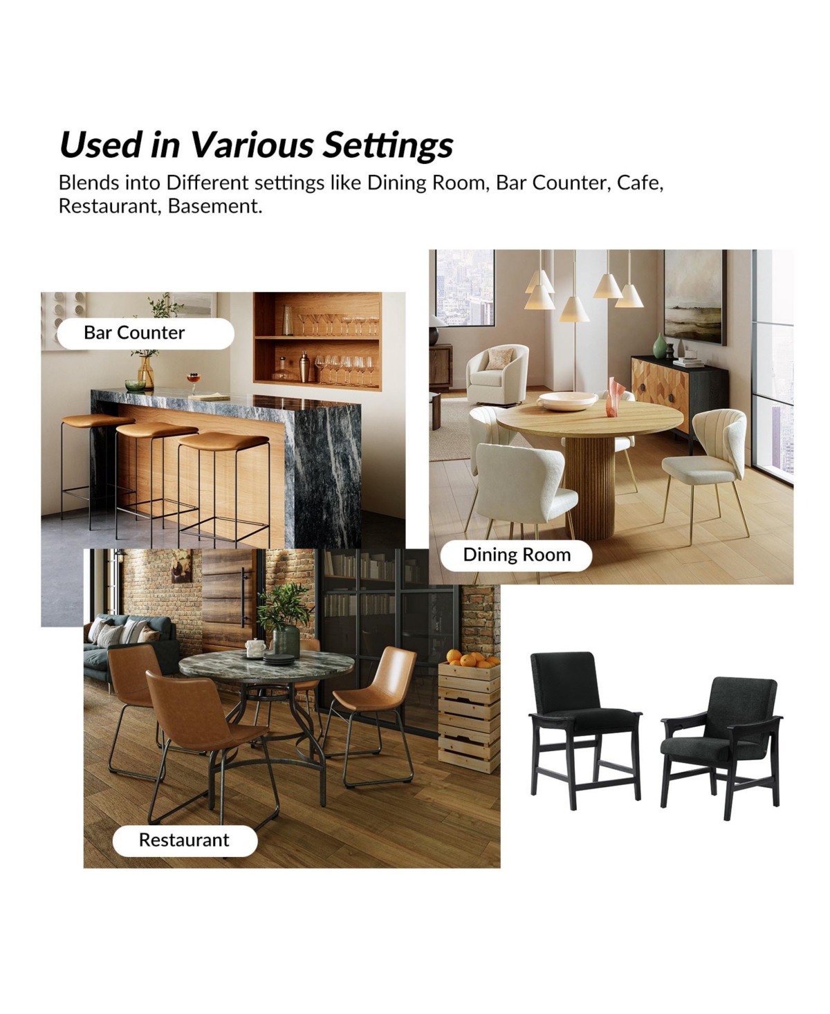 Hulala Home Marshall Modern Dining Chair with Solid Wood Legs