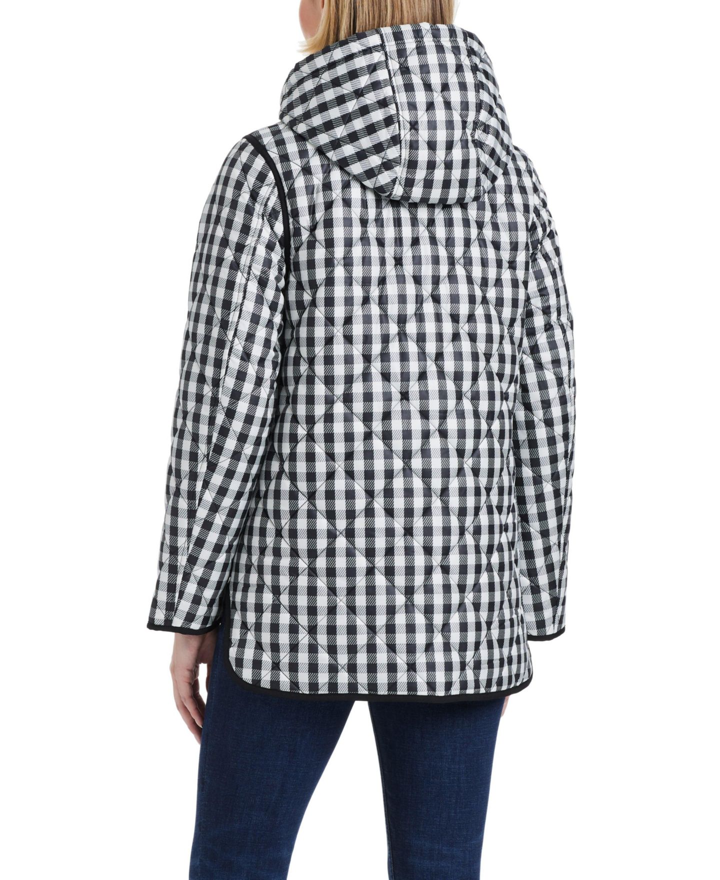 Женская куртка Kate Spade New York Diamond Quilted A-line, цвет: В мелкую клетку — фото 3