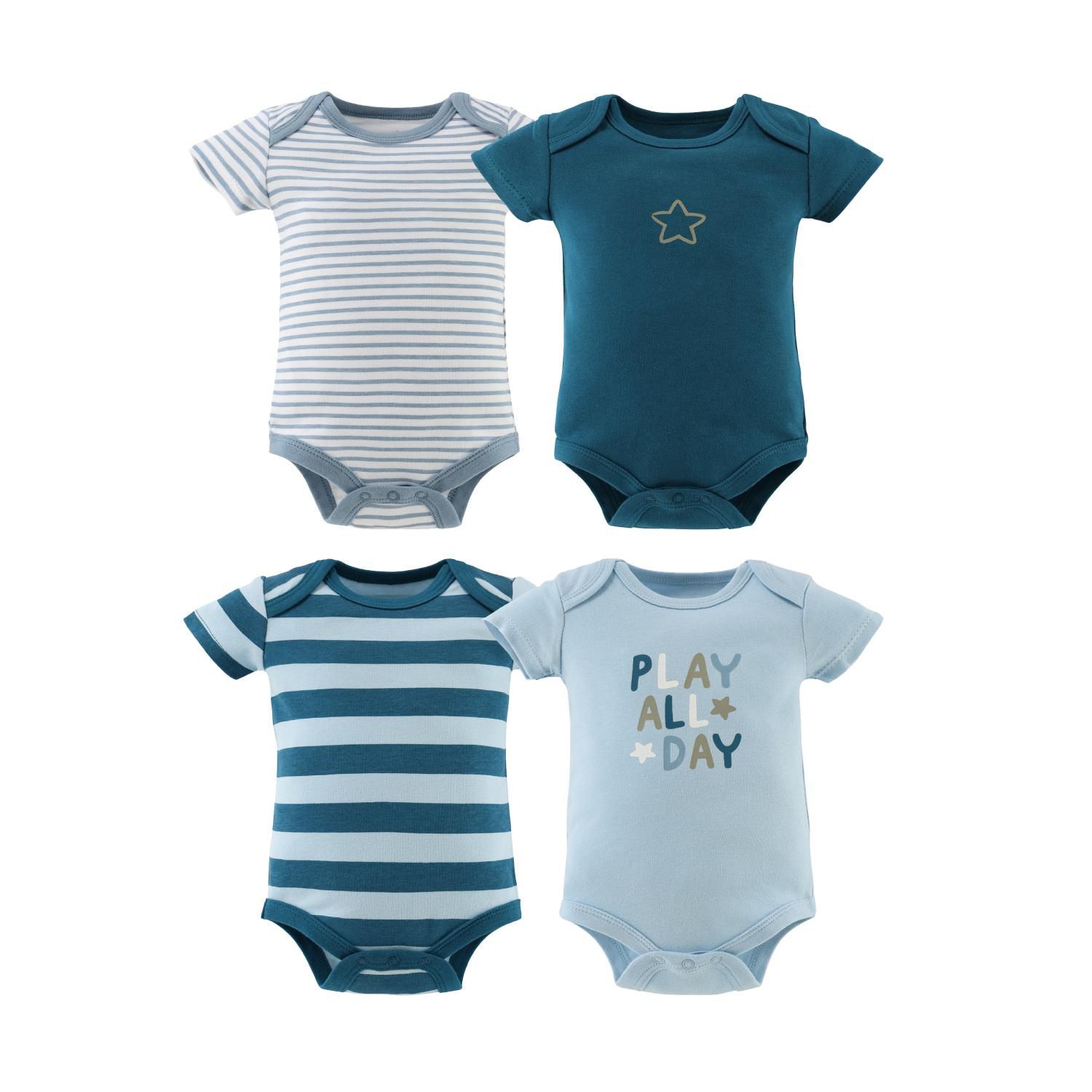 Baby Boys Short Sleeve Cotton Bodysuits Boys, Star Stripe