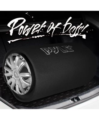 Subwoofer Box System, 12'' 500W, Carpeted Tube Enclosure, Rear Vented Design