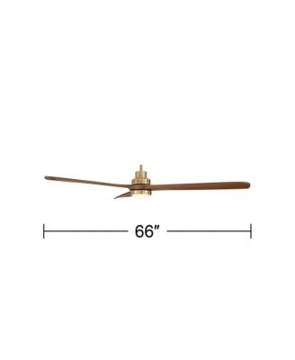 66" Delta XL Modern Indoor Ceiling Fan 3 Blade LED Light Remote Control Soft Brass Finish Bedroom Living Room DC Motor