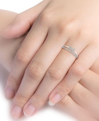 Diamond Infinity Double-Row Ring (1/6 ct. t.w.) in 10k White Gold