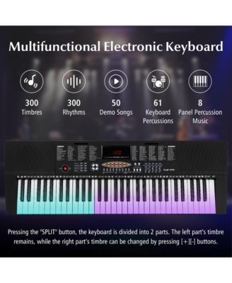 61-Key Electronic Keyboard Piano w/ 300 Rhythms 300 Timbres 50 Demo Songs