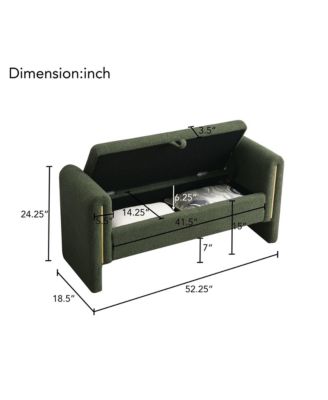 Modern Teddy Bed End Bench with Storage and Arms, Upholstered Foot Rest Stool, Comfy Vanity Bench
