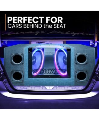 Dual Subwoofer Box System, 12'' Vented Enclosure, 1200W Max, LED Lights