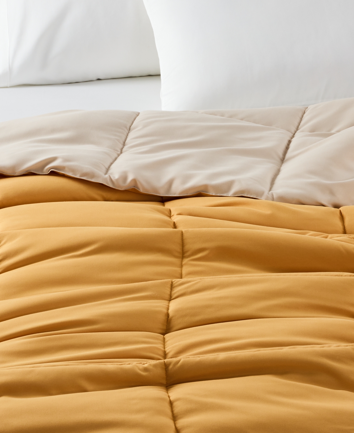 Arch Studio Microfiber Down Alternative Comforter, King, Exclusively At Macy's In Ochre