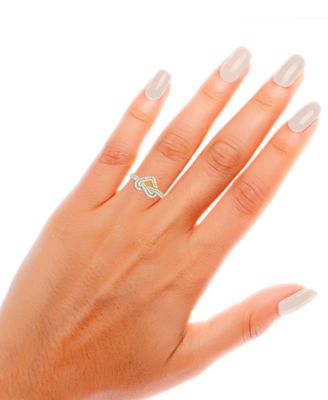 Diamond Heart Knot Ring (1/3 ct. t.w.) in Sterling Silver & 10k Gold-Plate
