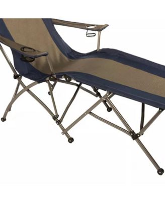 Kamp-Kamp-Rite Portable Folding Outdoor Soft Arm Lounger Camp Beach Chair, Navy/Tan Portable Folding Outdoor Soft Arm Lounger Camp Beach Chair, Navy/Tan