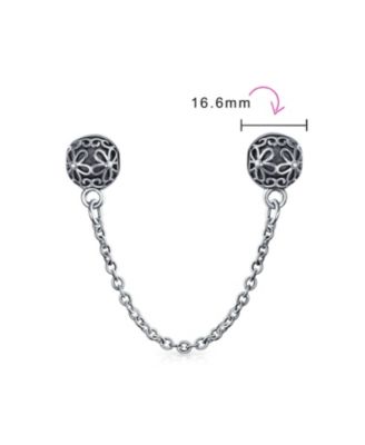 Double Daisy Clasp Spacer Charm Floral Bouquet Safety Chain Bead Bracelets